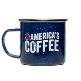 America's Coffee RWB Enamel Mug, 17 oz