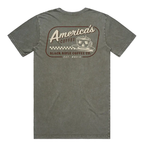 Black Rifle Diner Washed T-Shirt, Moss Stone, S