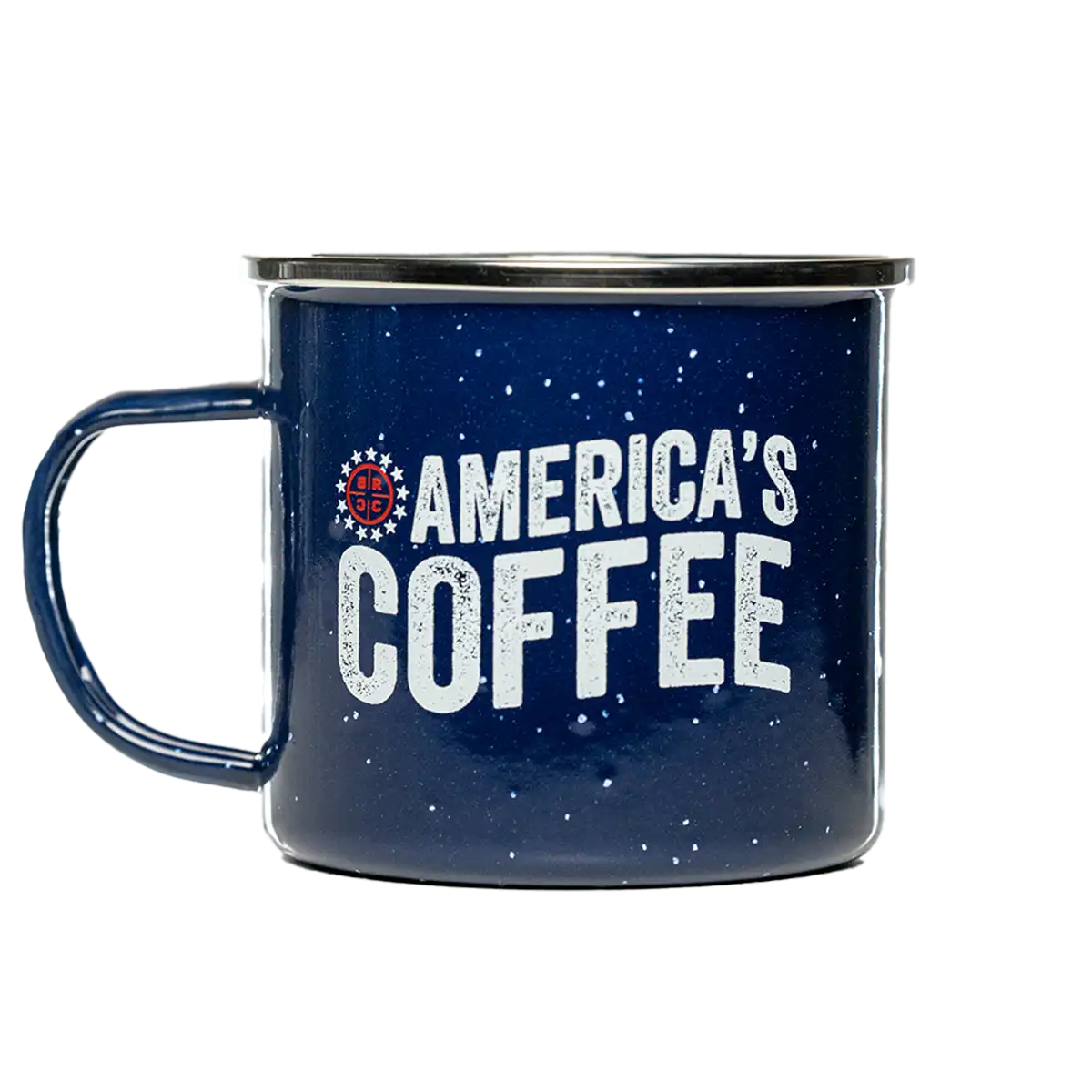 America's Coffee RWB Enamel Mug, 17 oz
