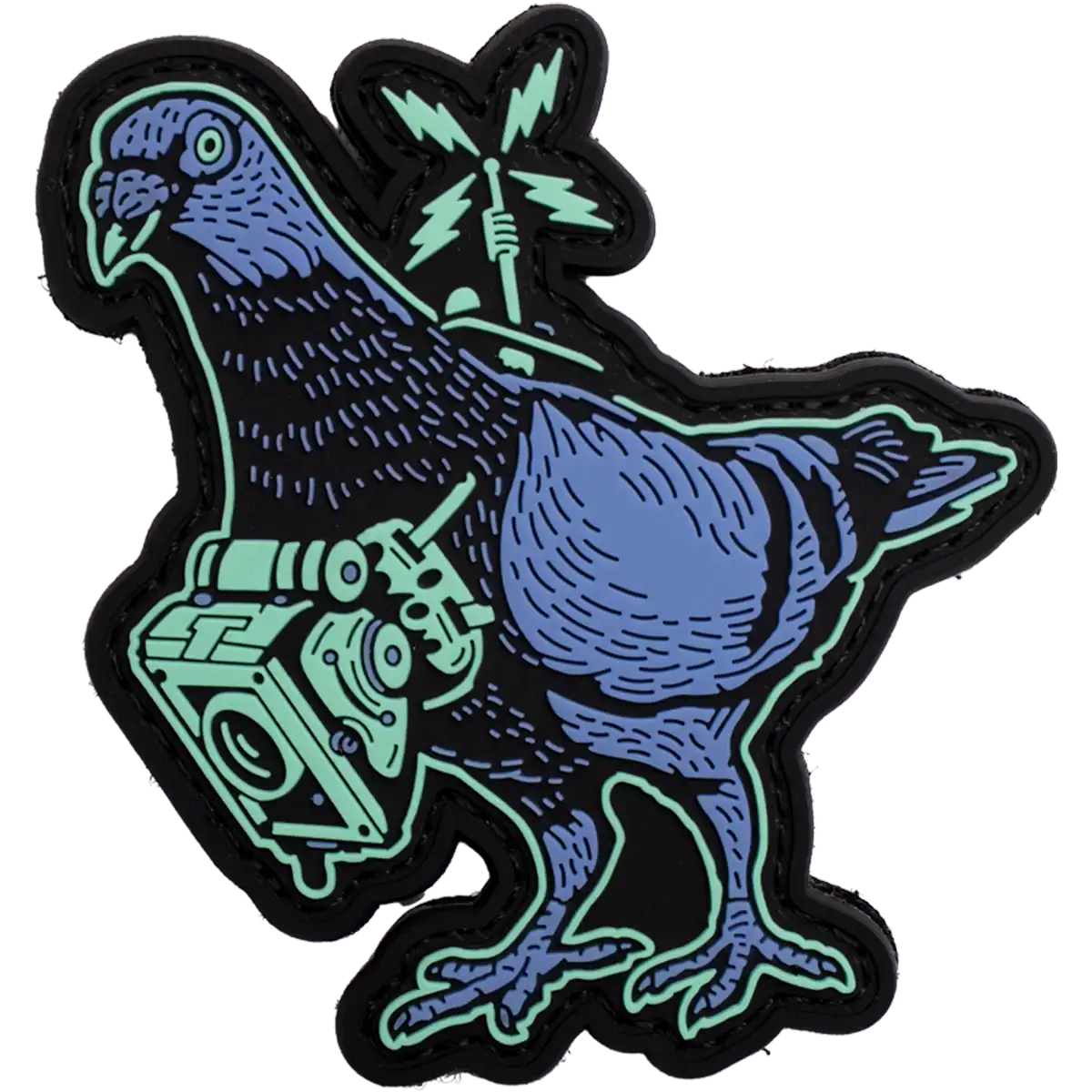 Spy Pigeon Glow in the Dark PVC Patch